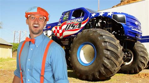 Blippi Learns Shapes, Colors, Numbers With Monster Trucks & The Monster Truck Song | Educational ...