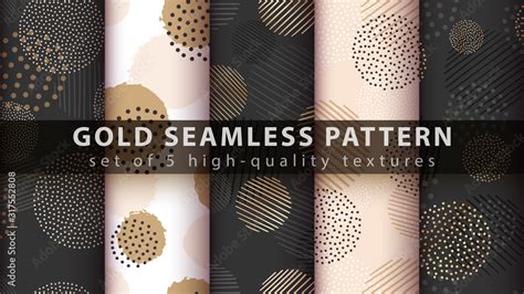 Gold, glitter - set seamless pattern Stock Vector | Adobe Stock