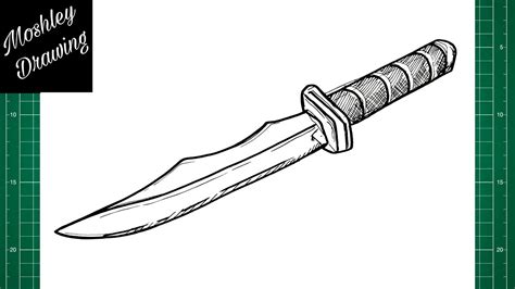 How to Draw a Dagger Knife - YouTube