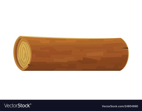 Cartoon wood log isolated on white background Vector Image