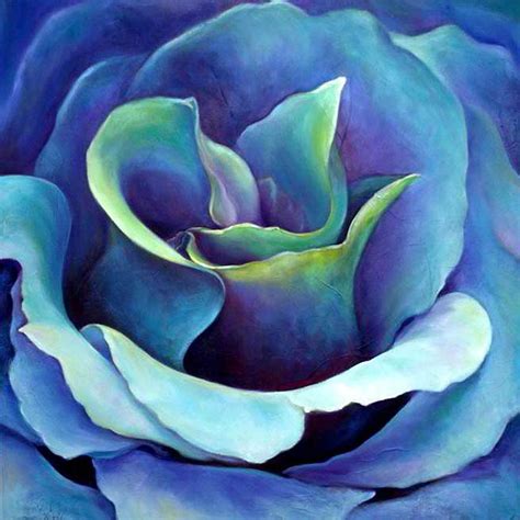 Blue Rose by Homeira Mortazavi - Blue Rose Painting - Blue Rose Fine Art Prints and Posters for Sale