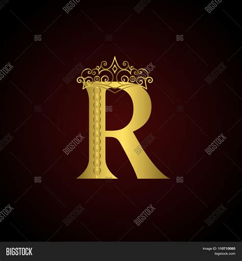 Gold Emblem Letter R Crown. Vector & Photo | Bigstock