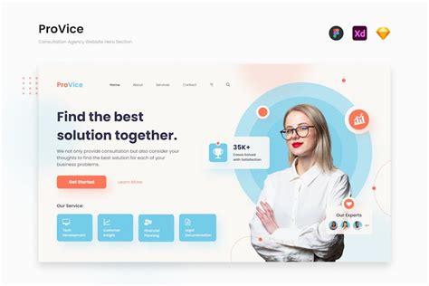 ProVice - Consulting Agency Website Hero Section, Graphic Templates - Envato Elements