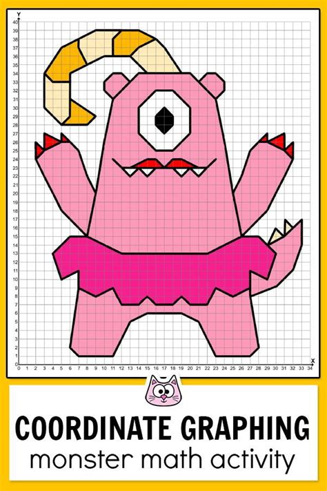 Coordinate Graphing Mystery Picture Four Quadrants Pink Cat Studio ...