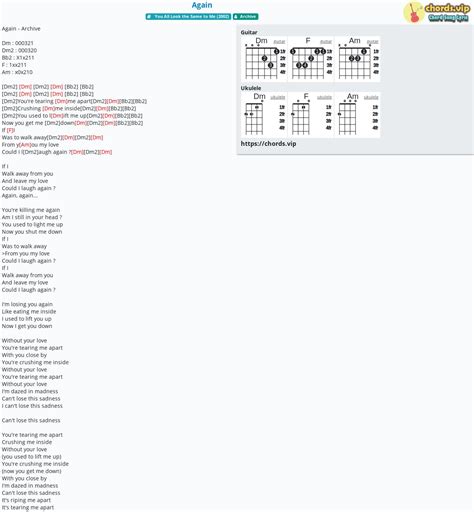 Chord: Again - tab, song lyric, sheet, guitar, ukulele | chords.vip