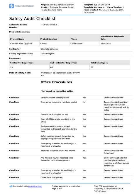 Safety Audit Checklist template (Better than PDF, excel checklists)