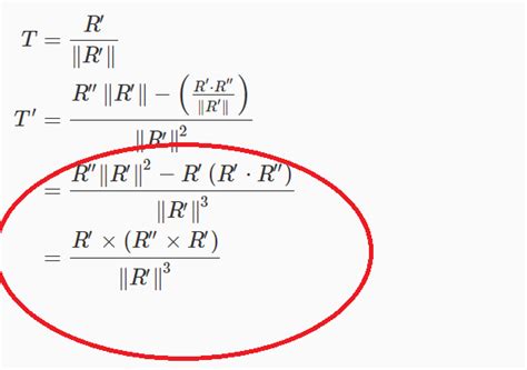 formula of curvature