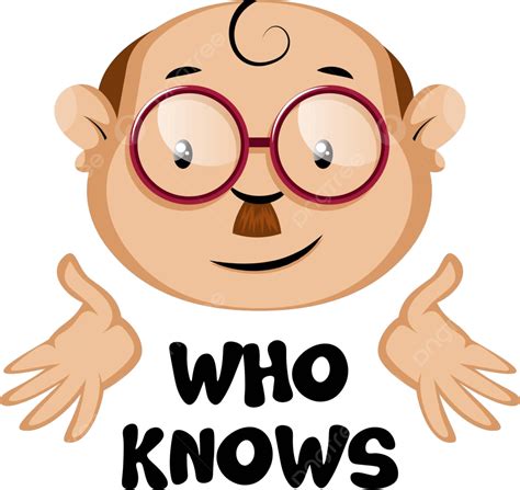 Amusing Human Emoji Holding Lettering Of Who Knowsvector Illustration Vector, People, Portrait ...