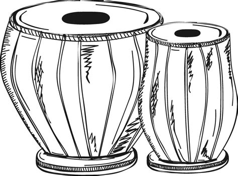 Black and white illustration of tabla instrument. 24861266 Vector Art at Vecteezy