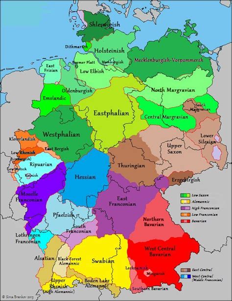 Map of German dialects [720x932] | Historical geography, Geography map, Language map