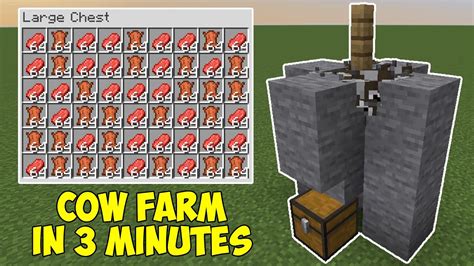 Minecraft How to Make an Auto Cow Farm 1.18 in Under 3 MINUTES! - EASY ...