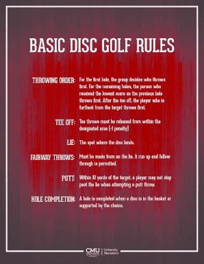 Fillable Online BASIC DISC GOLF RULES Fax Email Print - pdfFiller