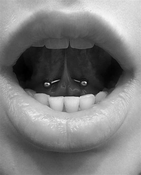 Frenulum under tongue piercing | Mouth piercings, Tongue web piercing, Web piercing