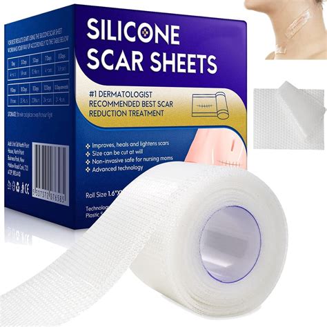 Medical Grade Silicone Scar Sheets Roll (1.6" x 120") Silicone Scar Sheets Keloid Bump Removal ...