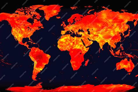 Premium AI Image | Global Heat Map Reveals Alarming Rise in Temperatures a Climate Change Indicator