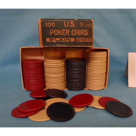 Poker chips, clay, orig. box