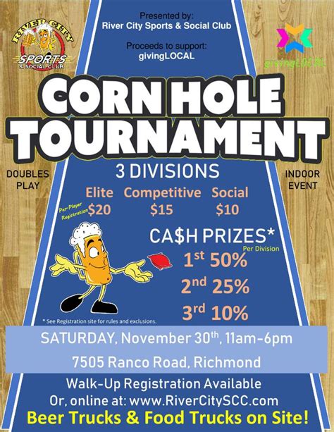 RCSSC Fall CORNHOLE Tourny - CASH Prizes