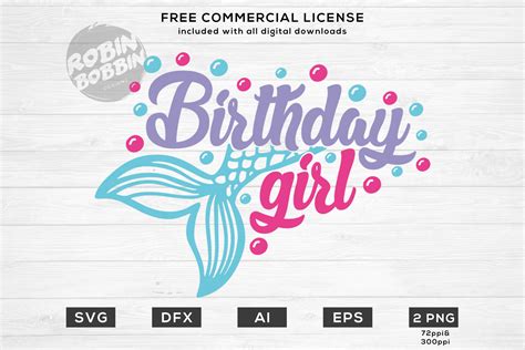 Birthday Girl SVG Mermaid svg Birthday shirt svg Mermaid | Etsy