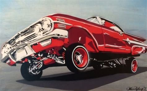 Chevrolet Impala Lowrider, Graffiti stencil art on canvas - was part of the USA/Harley Davidson ...