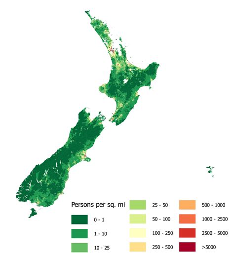 New Zealand Population Map