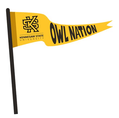 Owls College Colors Sticker by Kennesaw State University for iOS & Android | GIPHY