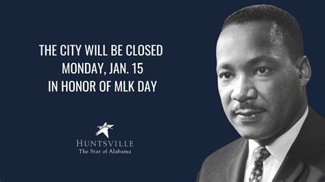 Huntsville municipal offices closed for Martin Luther King Jr. Day ...