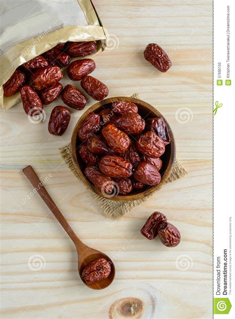 Dried Jujube Fruit on Wooden Table Stock Image - Image of table, fruit: 57695155