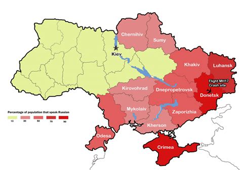 Political Map of the Ukraine War and MH17 Crash Site