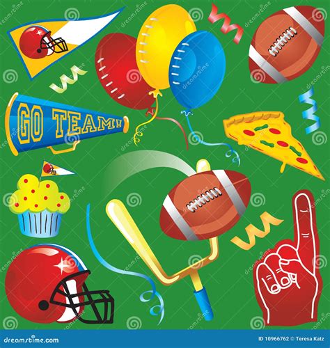 Football Party Clip Art Icons Stock Photography - Image: 10966762