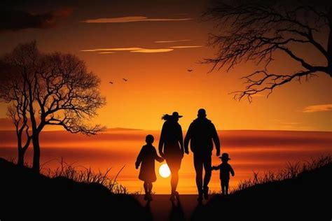 Family Walking Silhouette Stock Photos, Images and Backgrounds for Free ...