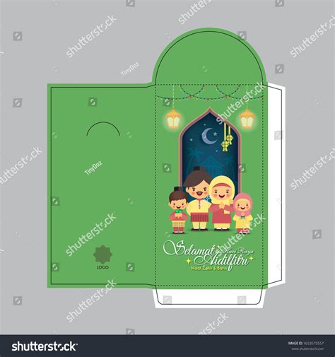 Hari Raya Aidilfitri Green Packet Template Stock Vector (Royalty Free) 1653575557 | Shutterstock