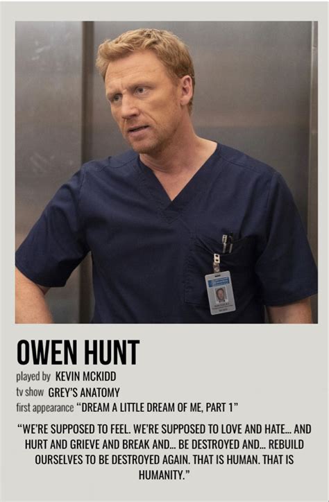 minimal polaroid character poster for owen hunt from grey’s anatomy ...