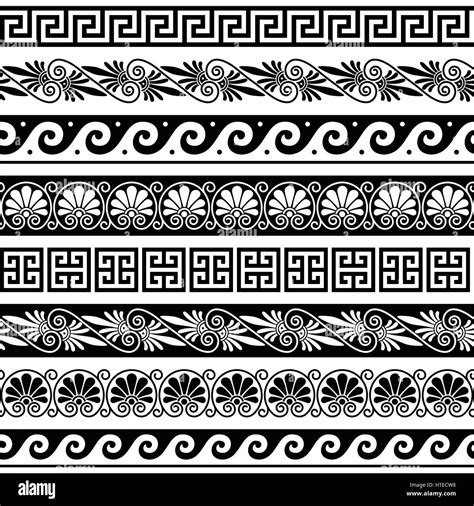 Ancient Greek pattern - seamless set of antique borders from Greece Stock Vector Image & Art - Alamy