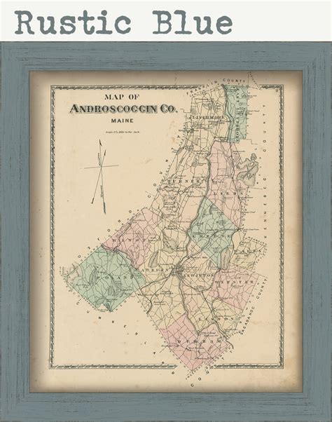 ANDROSCOGGIN County Maine 1873 Map Replica or GENUINE | Etsy