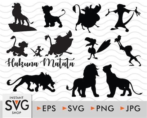 Lion King Mickey Head SVG Hakuna Matata svg Mufasa silhouette Simba ...