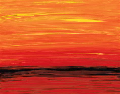 Ruby Shore - Red And Orange Abstract Painting by Sharon Cummings