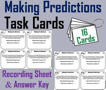 Making Predictions Task Cards 3rd 4th 5th 6th Grade Inferencing Activity