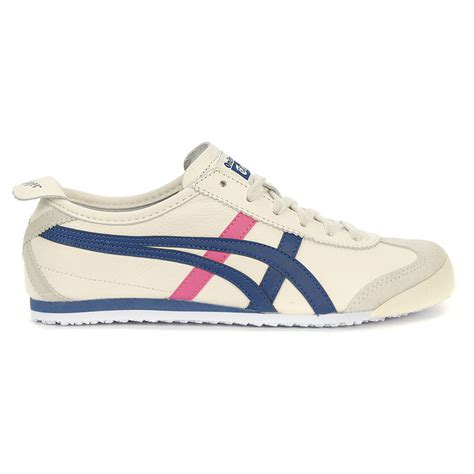 ASICS Onitsuka Tiger Women's Mexico 66 Cream/Blue Shoes 1182A078.103 ...