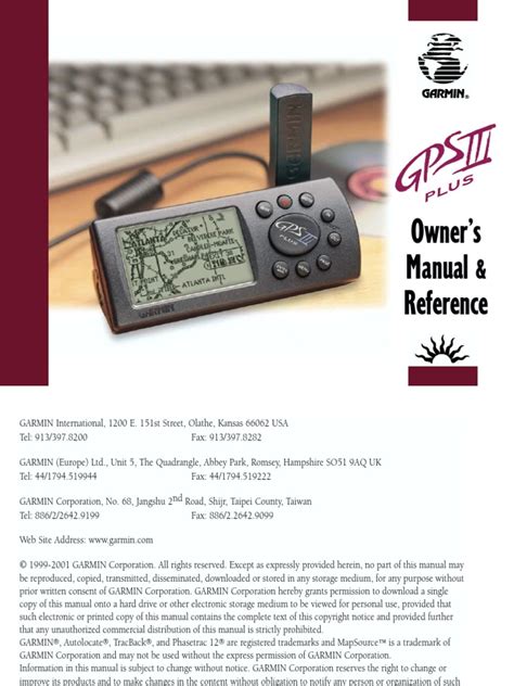 Garmin GPS III Plus - OwnersManual PDF | PDF | Menu (Computing ...