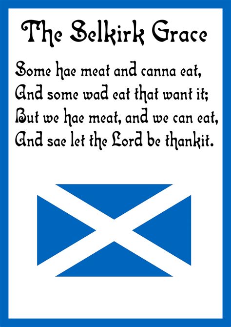 The Selkirk Grace | Scottish words, Burns night decorations, Scottish quotes