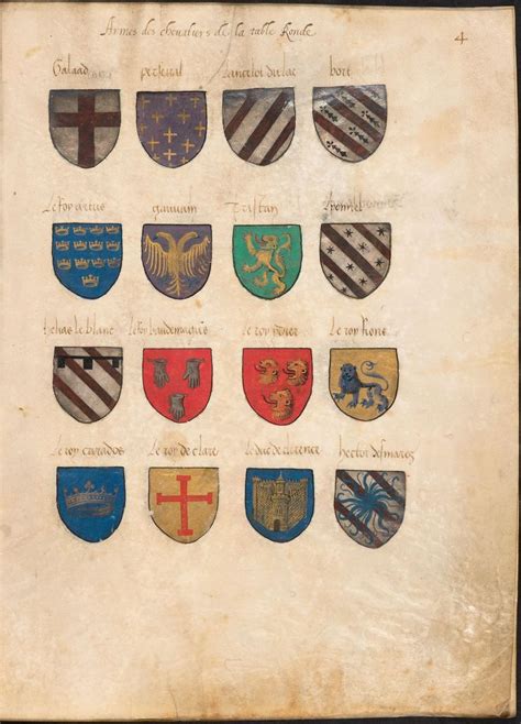 Arthurian coats of arms – The Romance of the Middle Ages (With images) | King arthur history ...