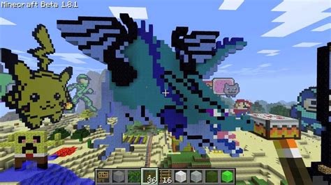 Minecraft Pixel Art - Dragon - YouTube