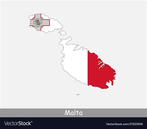 Malta map flag Royalty Free Vector Image - VectorStock