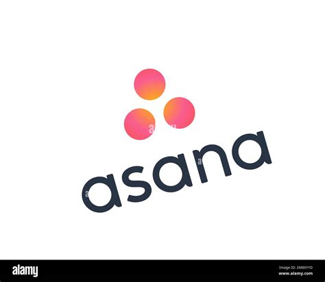 Asana software, rotated logo, white background Stock Photo - Alamy