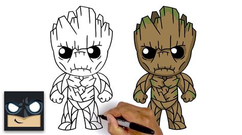 How To Draw Groot - Guardians of the Galaxy