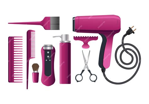 Premium Vector | Beautiful salon equipment for hairdresser