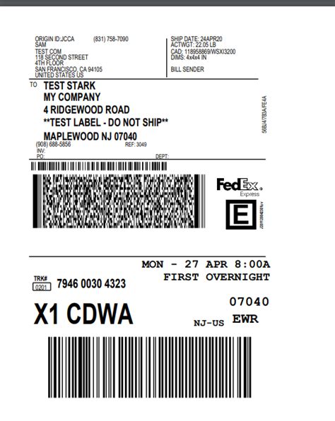 Fedex Printable Labels