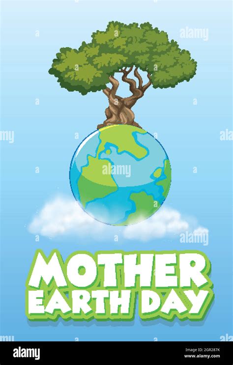 Poster design for mother earth day with big world and tree Stock Vector ...