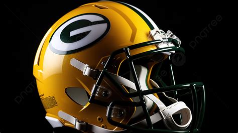 Yellow Green Bay Packers Helmet Is On Display With A Black Background, Pictures Of Green Bay ...