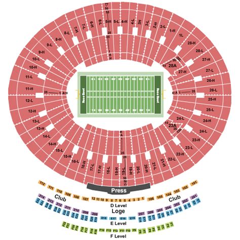 Rose Bowl Stadium Seating Chart & Maps - Pasadena